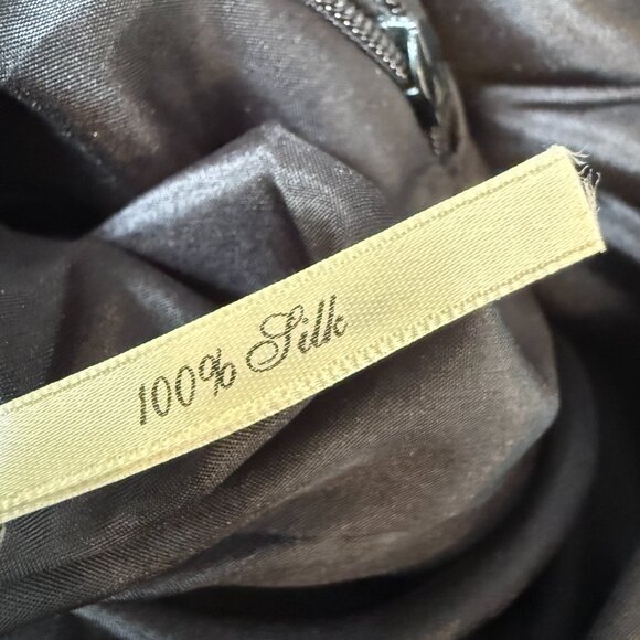 Leon Max Black Handkerchief Silk Maxi Dress Witchy Whimsigoth Train Medium - Picture 7 of 16